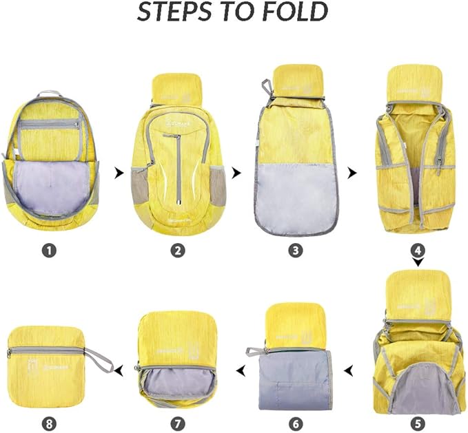 ZOMAKE 25L Ultra Lightweight Packable Backpack, Foldable Hiking Backpacks Water Resistant Small