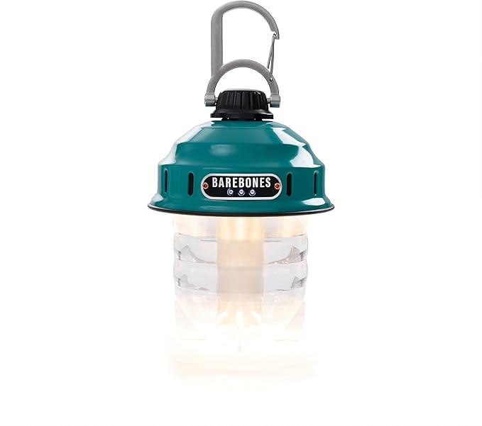 Barebones Beacon Hanging Light ??Teal, Rechargeable LED Camping Lantern with Adjustable Brightness