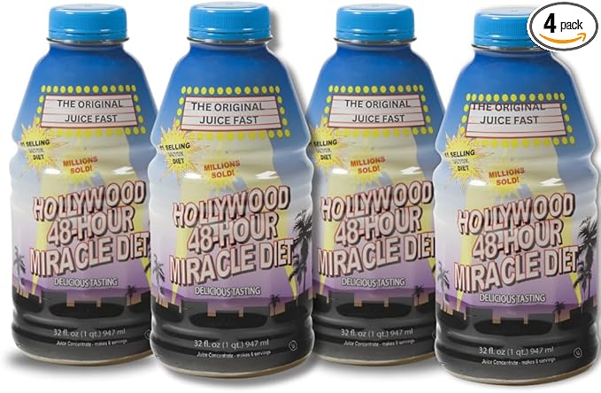 Hollywood diet - 48-Hour Miracle Fruit Juice Cleanse Diet 4-Pack, Detox Cleanse for Weight Loss &