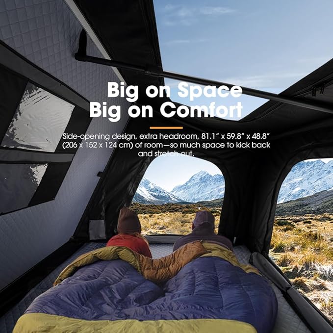SanHima Rooftop Tent Hard Shell - Hotham Side Overland Aluminium Roof Top Tent Side-Open Design