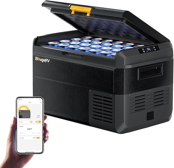 BougeRV 12 Volt Car Refrigerator, CRS 42 Quart Portable Fridge Freezer with APP Control, -4℉ to 68℉