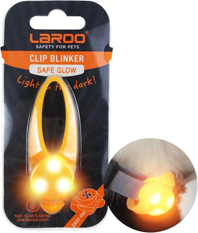 LaRoo Dog Lights for Night Walking - Led Dog Collar Lights for Nighttime, Clip On Light up Dog