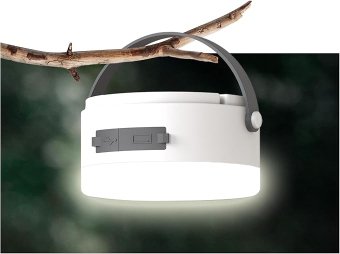 Led Rechargeable Camping Lantern with Tent Light & Portable Lamp - USB-C Magnetic Base, Stepless