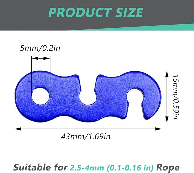 30Pcs Guyline Tensioner Aluminum Alloy Guy Line Cord Adjusters Tent Rope Tensioners Paracord