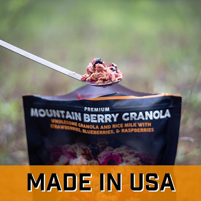 Peak Refuel Mountain Berry Granola 2-Pack | Freeze Dried Backpacking, Camping & Emergency Prep Food