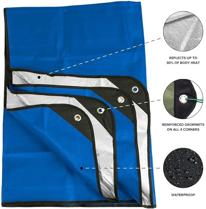 Arcturus Insulated Tarp | Reusable Heavy Duty Thermal Survival Blanket ??60 x 82 in, Reflects 90%