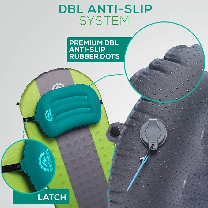 Gear Doctors Inflatable Camp Pillow, Backpacking - Blow Up Pillow (Teal)