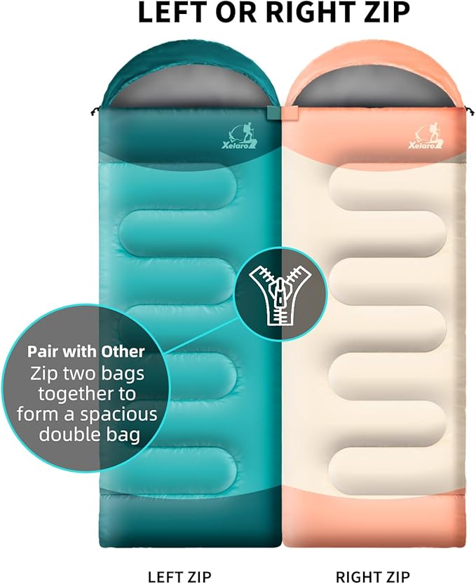 Sleeping Bags for Adults Kids - 3 Season Cold&Warm Weather Waterproof Camping Sleeping Bags