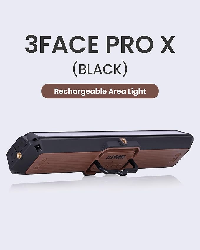 Claymore 3Face Pro X (Black) - Rechargeable Surface Area Camping Light for Trucks, Overlanding
