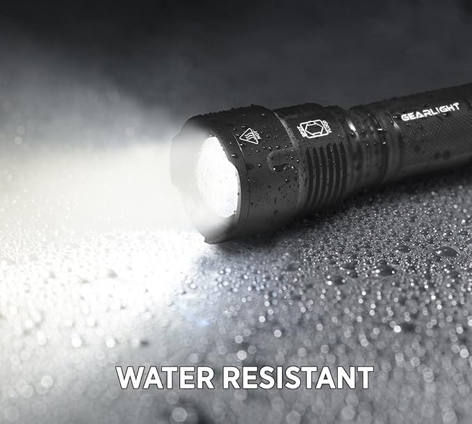 GearLight High-Powered LED Flashlight S1200 - Mid Size, Zoomable, Water Resistant, Handheld Light