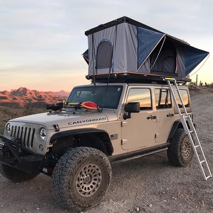 Rooftop Tent Hard Shell - Outdoor Car Camping 2-3 Person Truck, Sedan, SUV, Waterproof, Teardrop