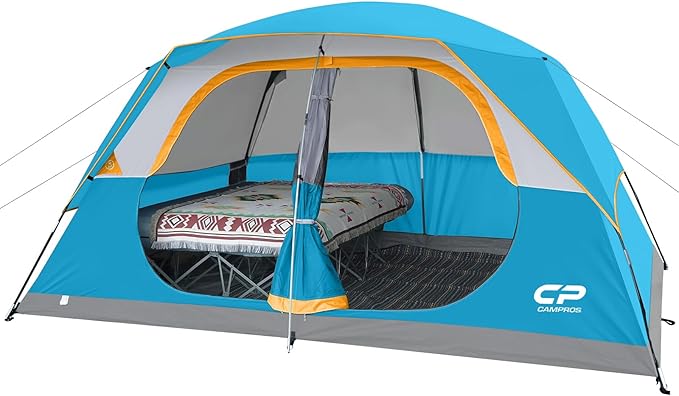CAMPROS CP Tent 8 Person Camping Tents, Waterproof Windproof Family Tent with Top Rainfly, Large