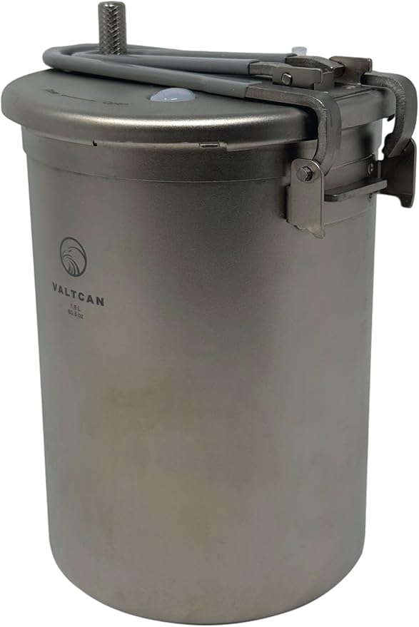 Valtcan 1800ml Titanium Pressure Rice Cooker Pot with Locking Lid | Lightweight Camping &