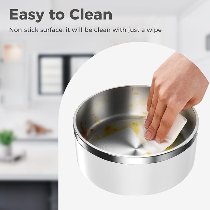 Dog Bowl, Stainless Steel Dog Food and Water Bowl with Non Slip Quiet Bottom, Easy to Clean