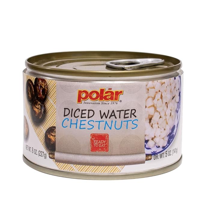 MW Polar Canned Vegetables Water Chestnuts, Diced, 8 Ounce, (Pack of 12