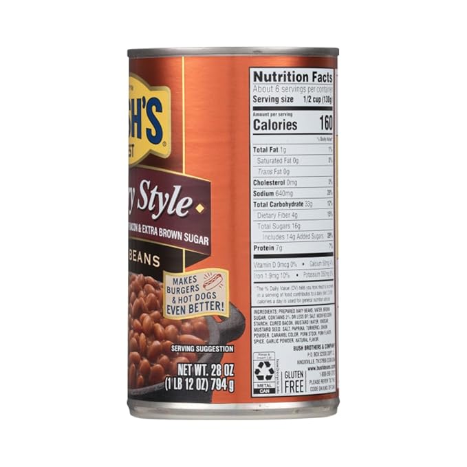 Bush's Best Baked Beans, Bacon Maple Country Mix, 3 Maple Cured Bacon (28 Oz), 3 Country Style (28