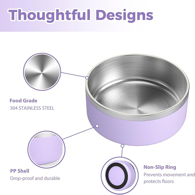 Stainless Steel Dog Bowls, Metal Dog Bowls, Water Bowl for Dogs, Dog Food Bowls, Pet Bowls for