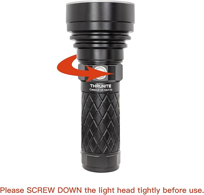 ThruNite Catapult V6 SST70 USB-C Rechargeable Flashlight, 2836 Lumens, 692m Long Beam Distance