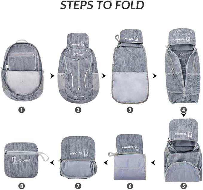 ZOMAKE 25L Ultra Lightweight Packable Backpack, Foldable Hiking Backpacks Water Resistant Small