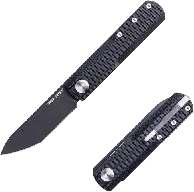 REALSTEEL G-Tanto Pocket Knife,Folding Knives,2.6" Nitro-V Blade,Double Detent Ball Slipjoint