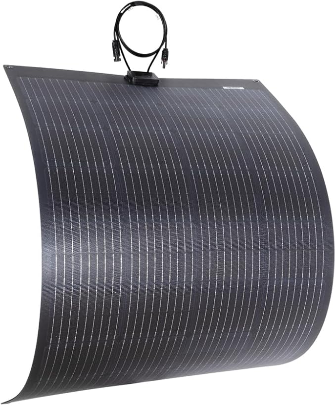 Lensunsolar 150W 12V ETFE Black Flexible Solar Panel, 43.3x28in, PERC 9BB 23.5%+ Efficiency Mono