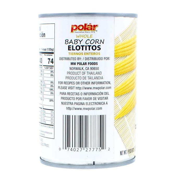 MW Polar Canned Vegetables, Whole Baby Corn, 15-Ounce (Pack of 12)