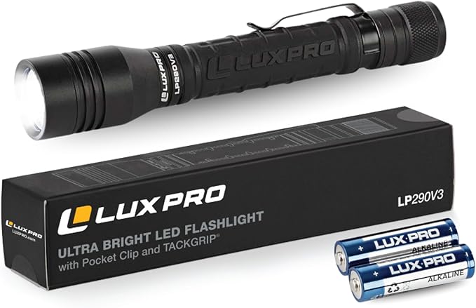 LUXPRO LP290V3 LED Flashlight - Bright 300 Lumens with 3 Light Modes - Aircraft-Grade Aluminum with