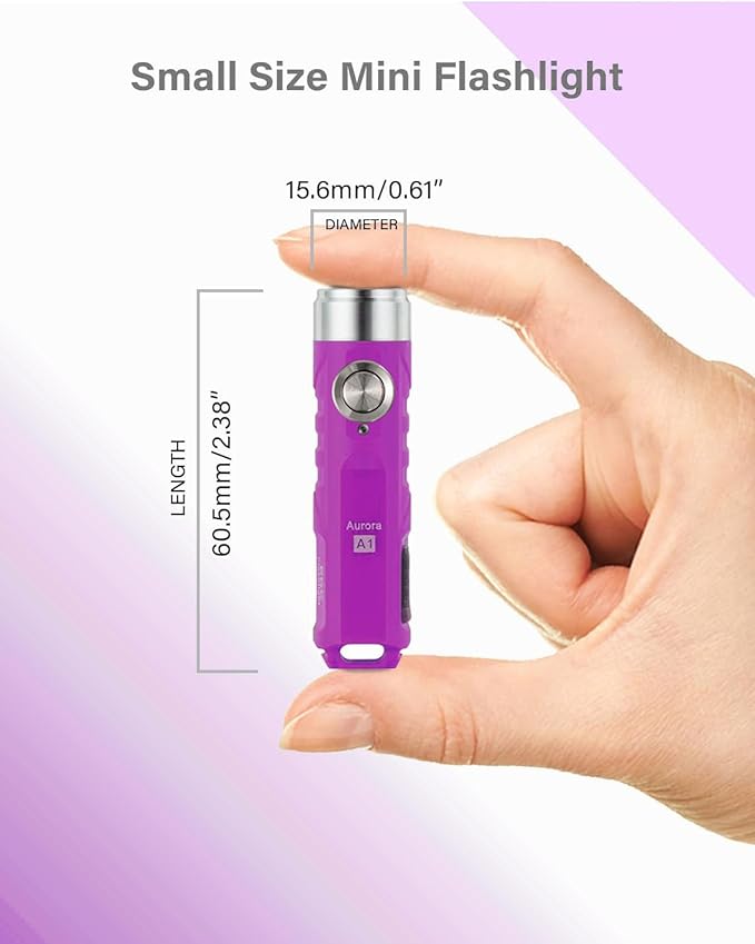 RovyVon Aurora A1 G4 Rechargeable Keychain Flashlights USB C, 650lumens Bright Mini EDC Flashlight