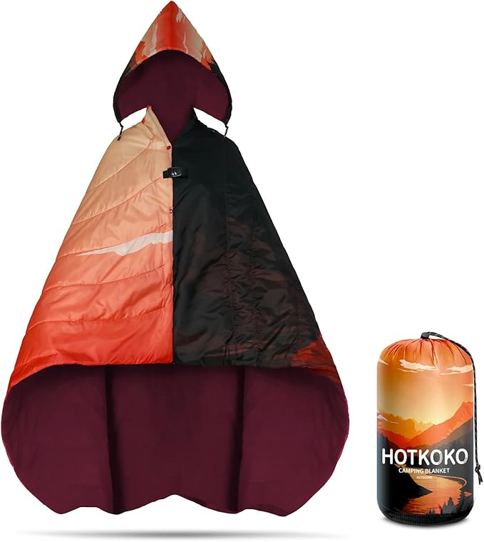 Waterproof Stadium Blanket, Fleece Camping Blanket Wearable Soft Warm Camp Blanket for Outdoor