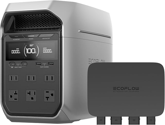 EF ECOFLOW 800W Alternator Charger with DELTA 3 Plus Portable Power Station, 3-in-1 Fast DC-DC