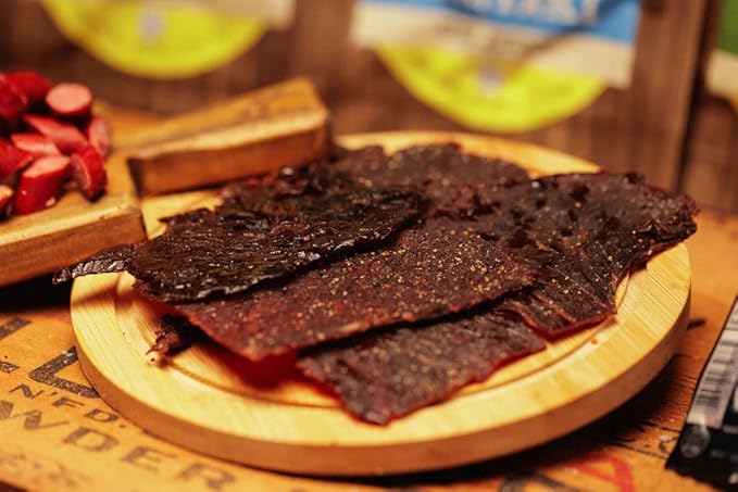 Jerky.com Booze-Infused Jerky Combo - Featuring Flavors Whiskey, Chipotle Bourbon, Whiskey BBQ, Red