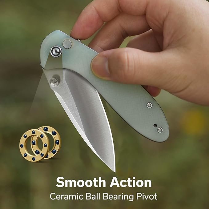 CIVIVI Faeger Pocket Folding Knife for EDC, 2.98" Swedish 14C28N Blade G10 Handle, Reversible Clip