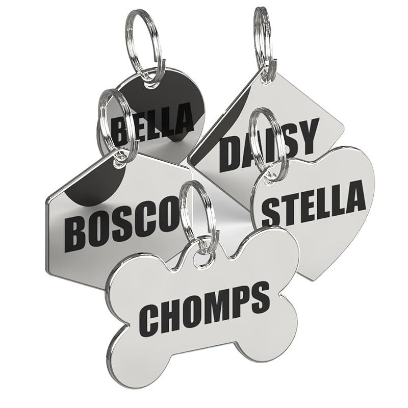 Dr. Fremont's Stainless Steel ID Dog Tags Engraved for Pets Personalized for Cat or Dog Collar Bold