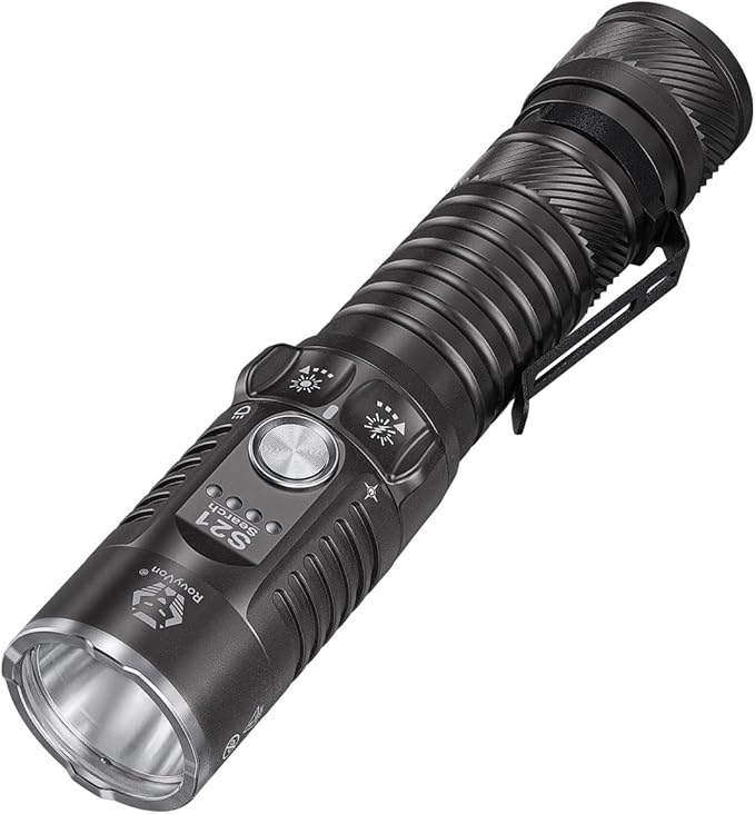 RovyVon S21 High Lumen EDC Flashlight, 3000 Lumens and 400 Meters Long Throw Searchlight with Easy
