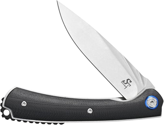 Sitivien ST144 Folding Knife,14C28N Steel Blade,G10 Handle Pocket Knife for Outdoor EDC