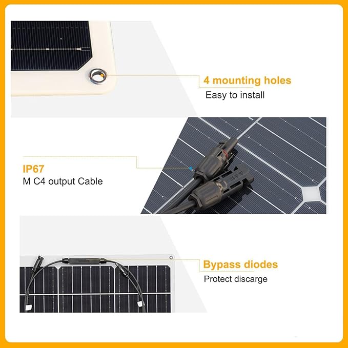 XINPUGUANG Solar Panel 12V 200W System Kit 100W Flexible Solar Panel Monocrystalline Battery