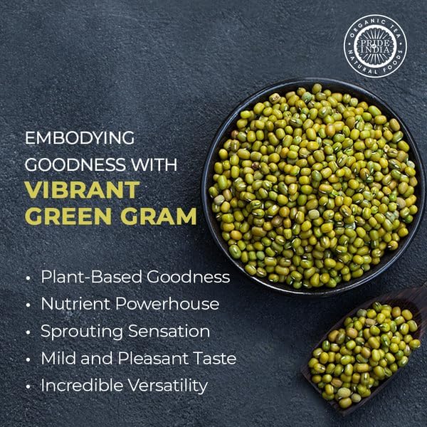Pride Of India - PACK of 6 - Indian Whole Green Mung Gram - Protein & Fiber Rich Moong Whole, 1.5