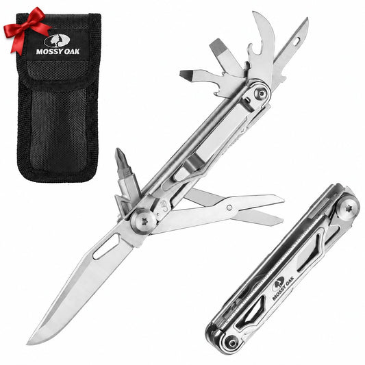 Mossy Oak 12-in-1 Multitool Pocket Knife with Pouch & Clip