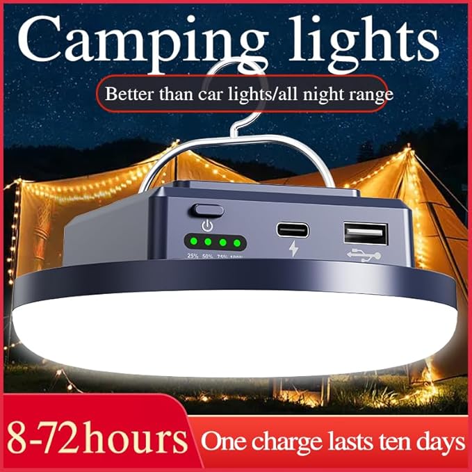 Camping Lights 13200 mAh 4500 Lumens 45W Portable Gear Power Outage USB Outdoor Rechargeable