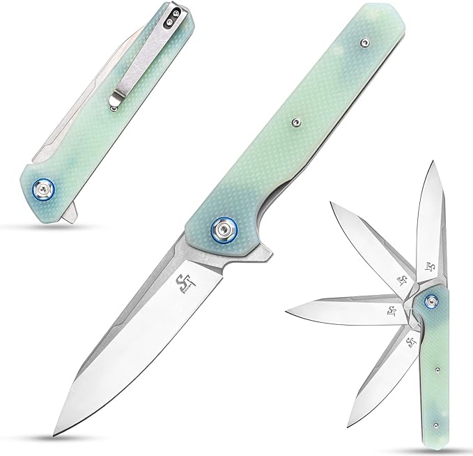 Sitivien ST135 Folding Knife,D2 Steel Blade G10 Handle Outdoor EDC Knife for Hunting Fishing