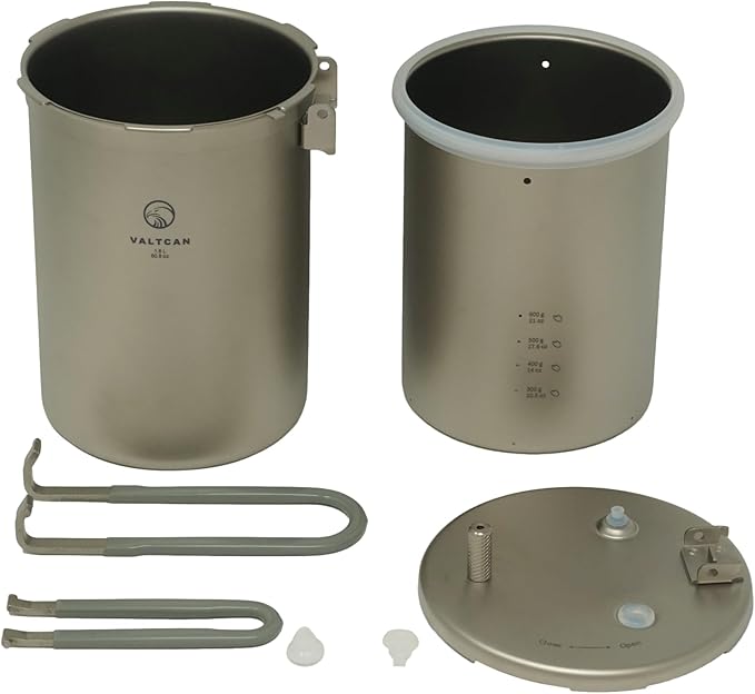 Valtcan 1800ml Titanium Pressure Rice Cooker Pot with Locking Lid | Lightweight Camping &