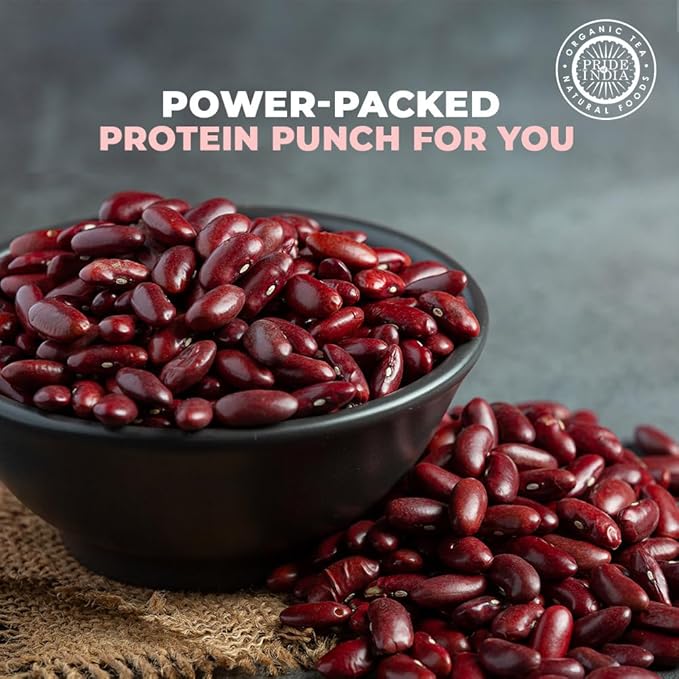 Pride Of India - Indian Whole Dark Kidney Beans - Protein & Fiber Rich Rajma, 3.0 Pound Jar