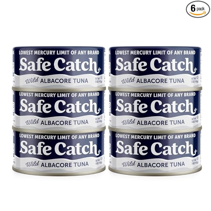 Safe Catch Wild Albacore Tuna Canned Low Mercury Can Tuna Fish Steak Gluten-Free Keto Food Non-GMO