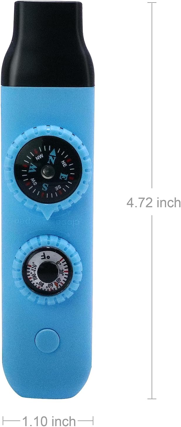 Emergency Survival Safety Whistle，Whistle for Kids with Lanyard,Compass,Thermometer,Ideal for