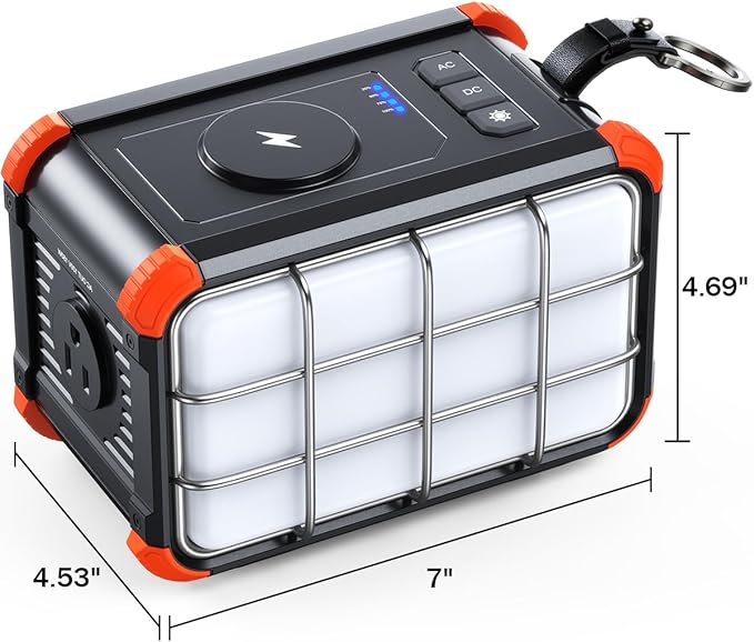 BROWEY Portable Power Station 153Wh Camping Small Solar Generator with Hand Crank 120V 150W AC