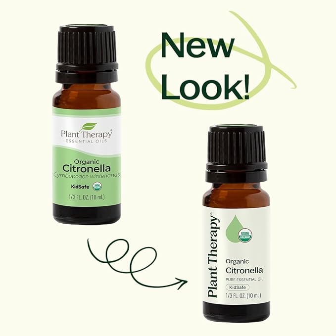 Plant Therapy Citronella Organic Essential Oil 100% Pure, USDA Certified Organic, Undiluted