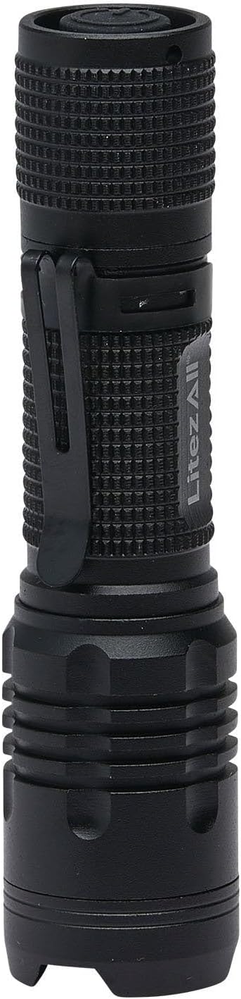 LitezAll 400 Lumen Tactical Flashlight, Compact LED Flashlight with Pocket Clip, Aerospace Aluminum