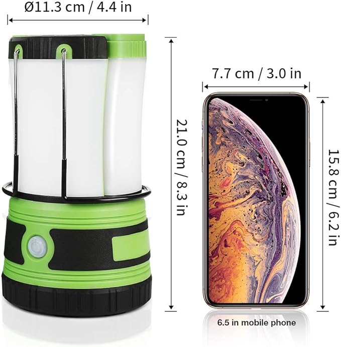 Lepro LED Camping Lantern Rechargeable or Battery Powered, 1000lm Camping Light with Detachable