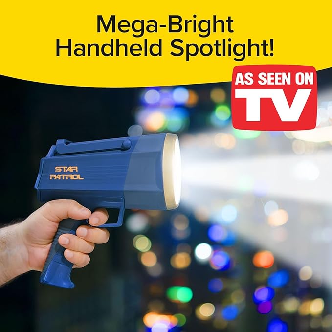 Mega-Bright Rechargeable Spotlight, AS-SEEN-ON-TV, Tactical & Emergency Flashlight, 10 Modes, Turbo