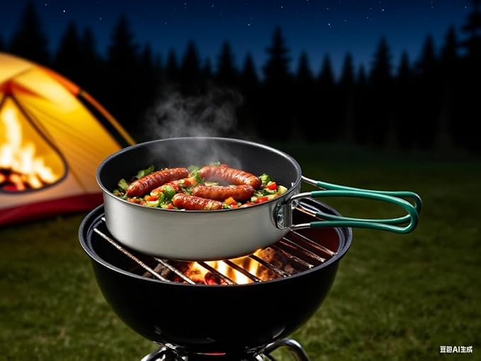 Stainless Steel Camping Cookware, durable, easy to clean, and quick to heat up. Compact camping
